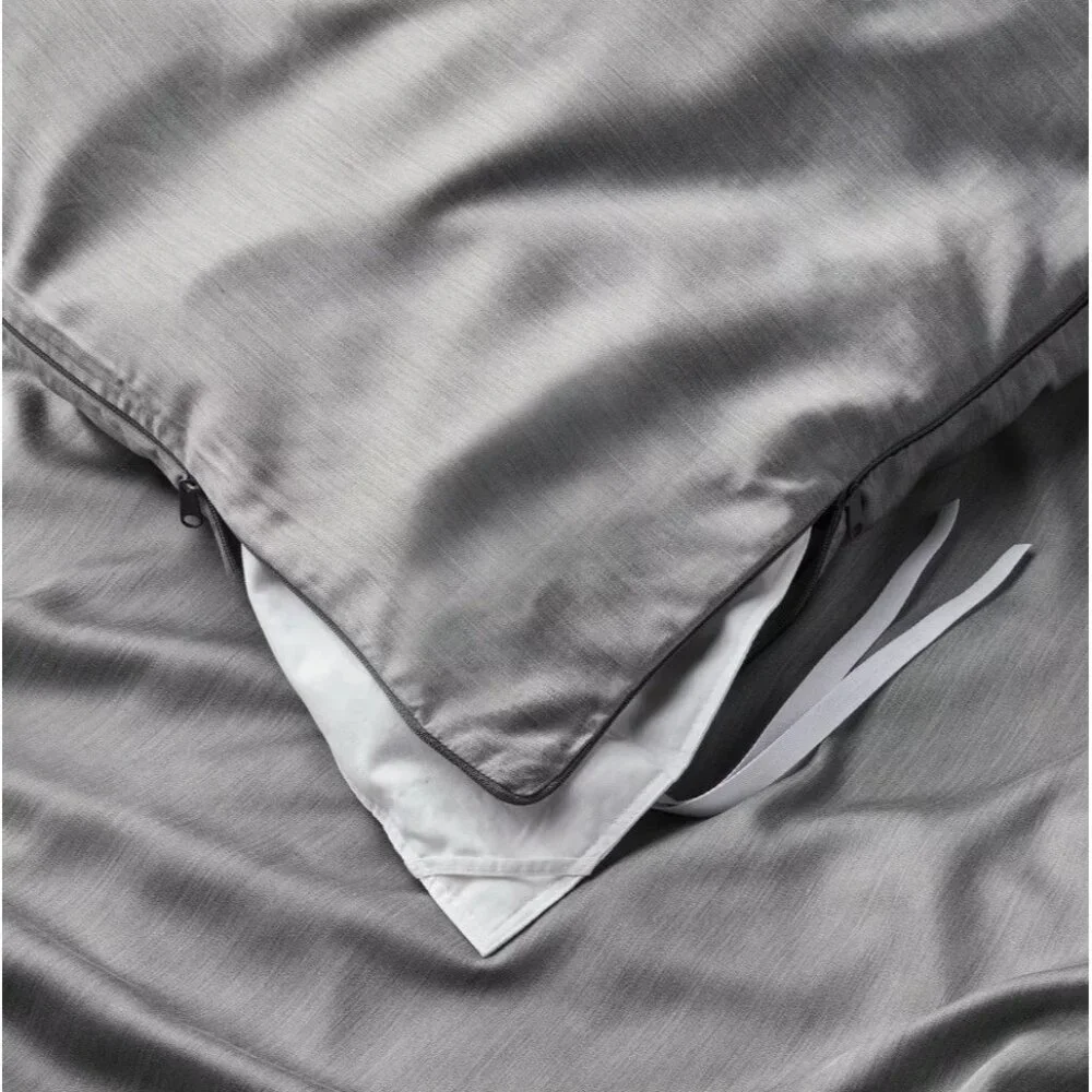 Casaluna Blissful Series King Size Dark Gray Bamboo Rayon 3 Piece Duvet Set